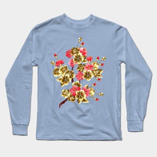 Sakura Jewelry Branch on Scenic Background Long Sleeve T-Shirt